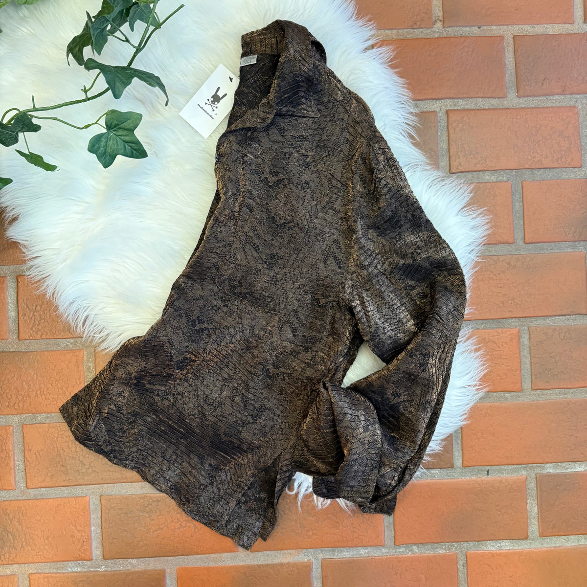 Vintage Chico's "Snakeskin" Satin Blouse - S/M