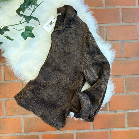 Vintage Chico's "Snakeskin" Satin Blouse - S/M