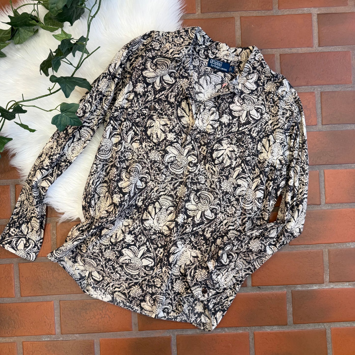 Polo Ralph Lauren Floral Pattern Henley Blouse
