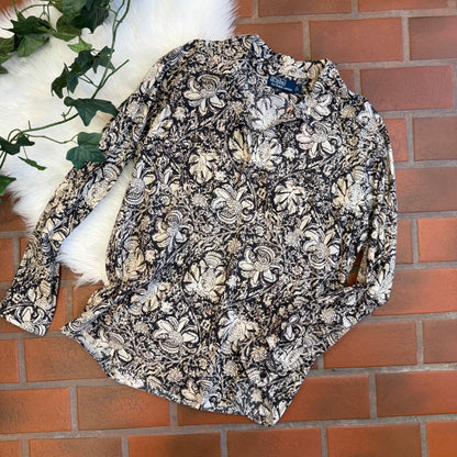 Polo Ralph Lauren Floral Pattern Henley Blouse
