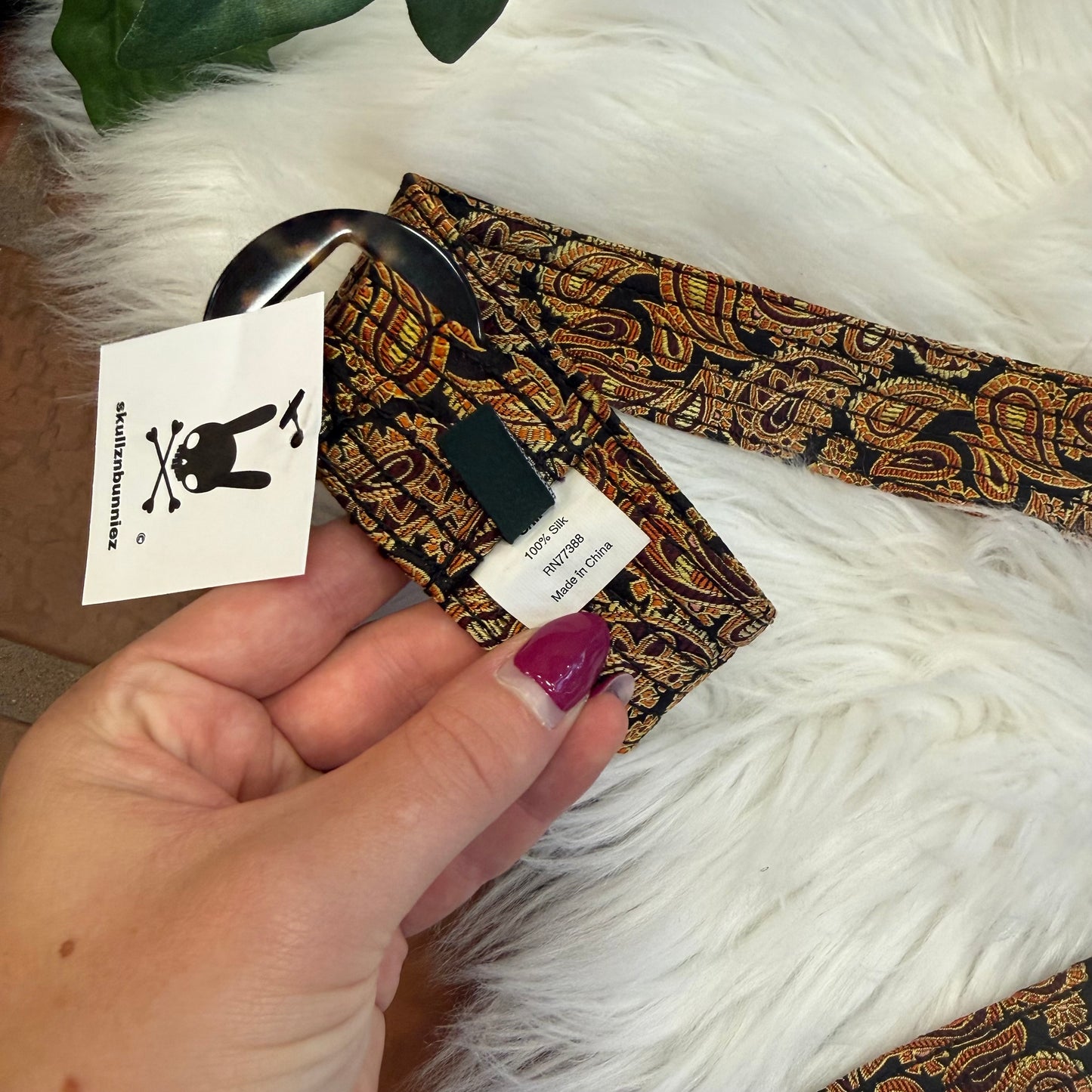 J.Crew Vintage 100% Silk Paisley Belt - New