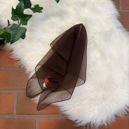 Vintage 1970s Brown Chiffon Scarf