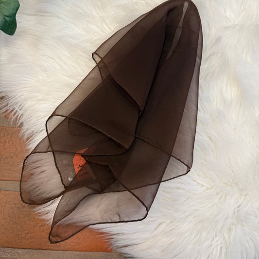 Vintage 1970s Brown Chiffon Scarf