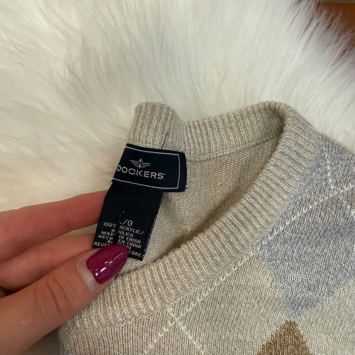 Vintage Dockers by Levi's Argyle Knit Pullover