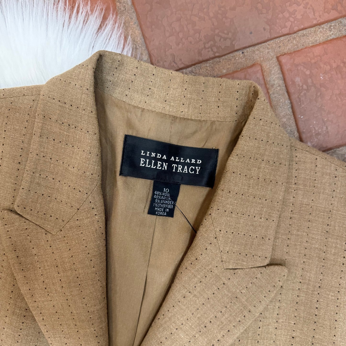 Ellen Tracy Vintage Designer Wool Blend Blazer