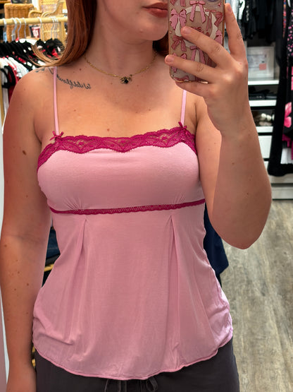 Victoria's Secret Vintage Y2K Soft Lace Trim Camisole - Size XS/S