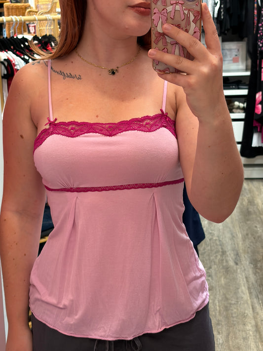 Victoria's Secret Vintage Y2K Soft Lace Trim Camisole - Size XS/S