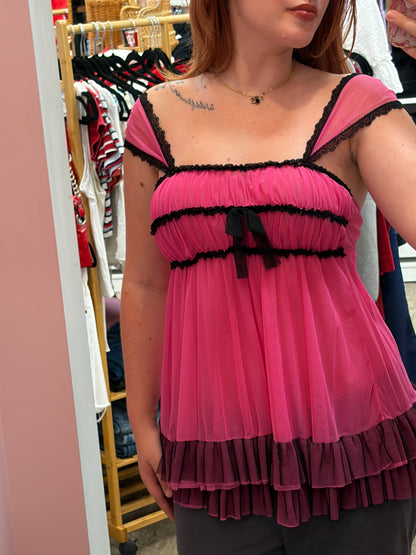Frederick's of Hollywood Vintage Ruffle Babydoll - XS, S, M