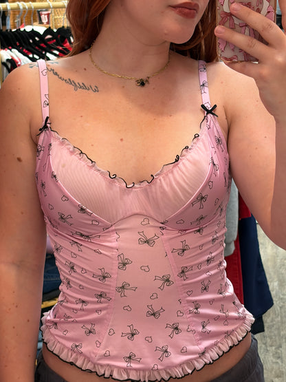 Victoria's Secret Vintage 2000s Bow Satin Camisole Top - Size M/L