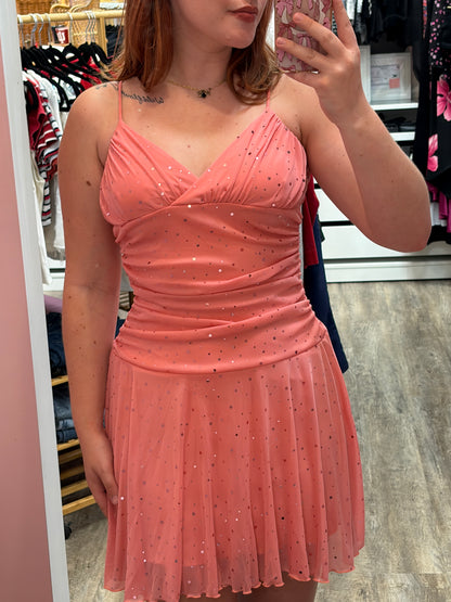 Vintage 1990s Pink Sparkle Gown - Size S, M, L