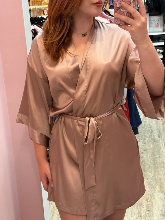 Victoria's Secret Antique Rose Satin Robe - XS/S
