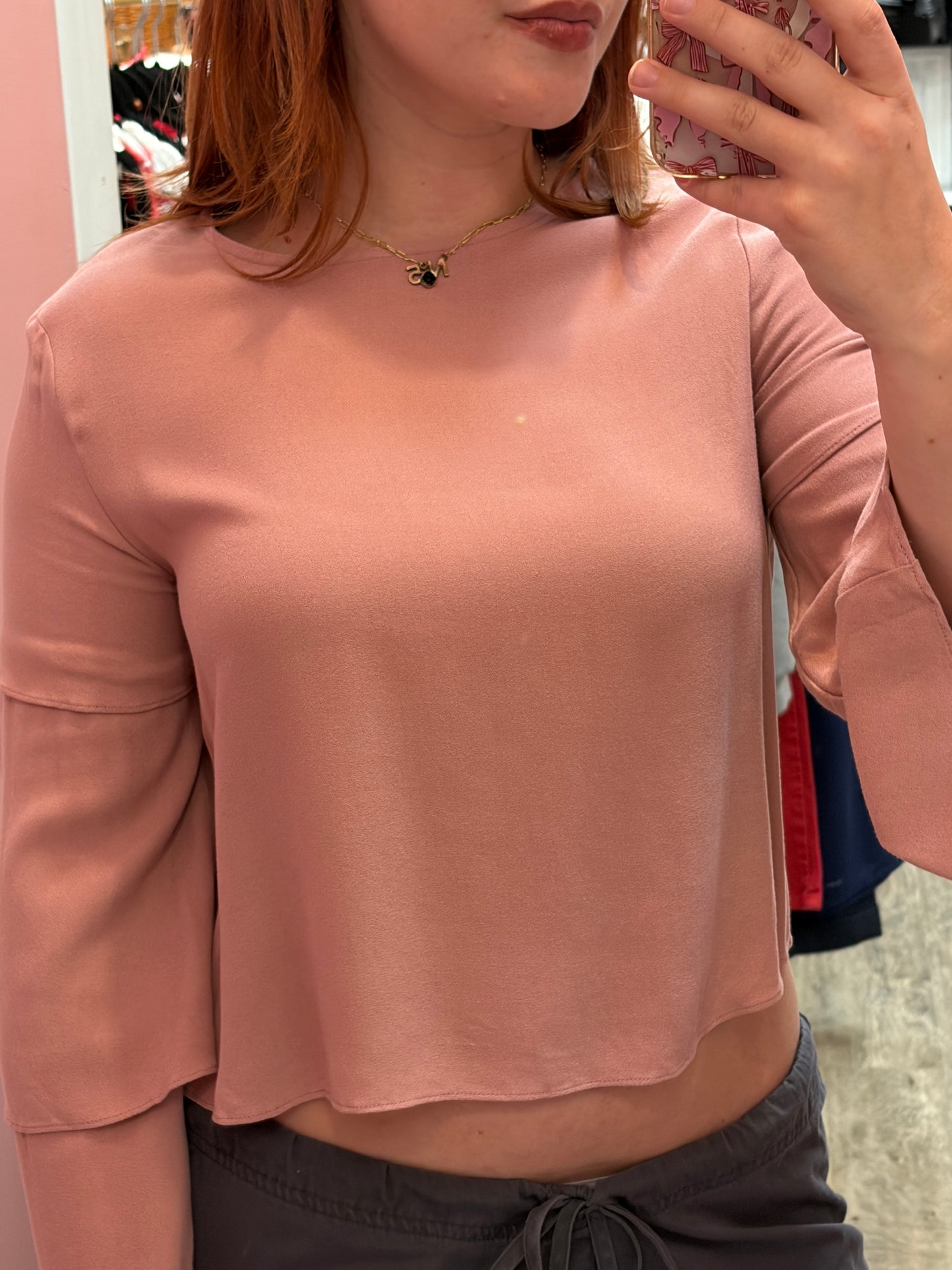 Pink Rayon Soft Flowy Blouse - New with Tags