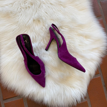 Marc Fisher Purple Suede Heels - Size 8.5