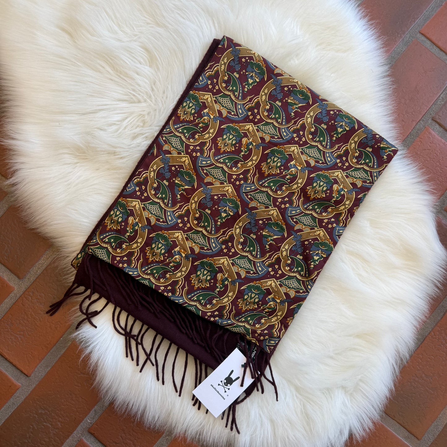 Ferragamo Vintage Authentic Silk/Cashmere Scarf - New