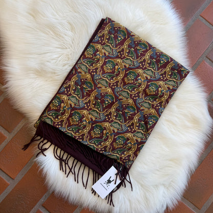 Ferragamo Vintage Authentic Silk/Cashmere Scarf - New