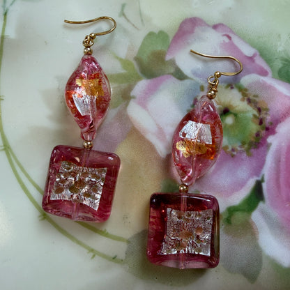 Handmade Glass Earrings, Gold Filled Hardware