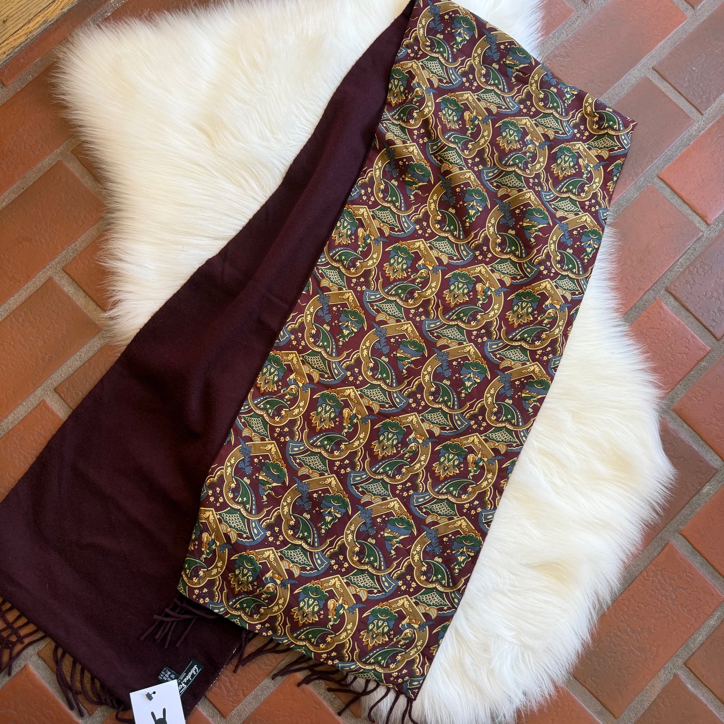 Ferragamo Vintage Authentic Silk/Cashmere Scarf - New