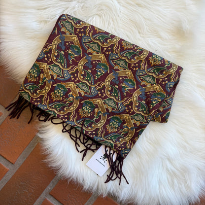 Ferragamo Vintage Authentic Silk/Cashmere Scarf - New