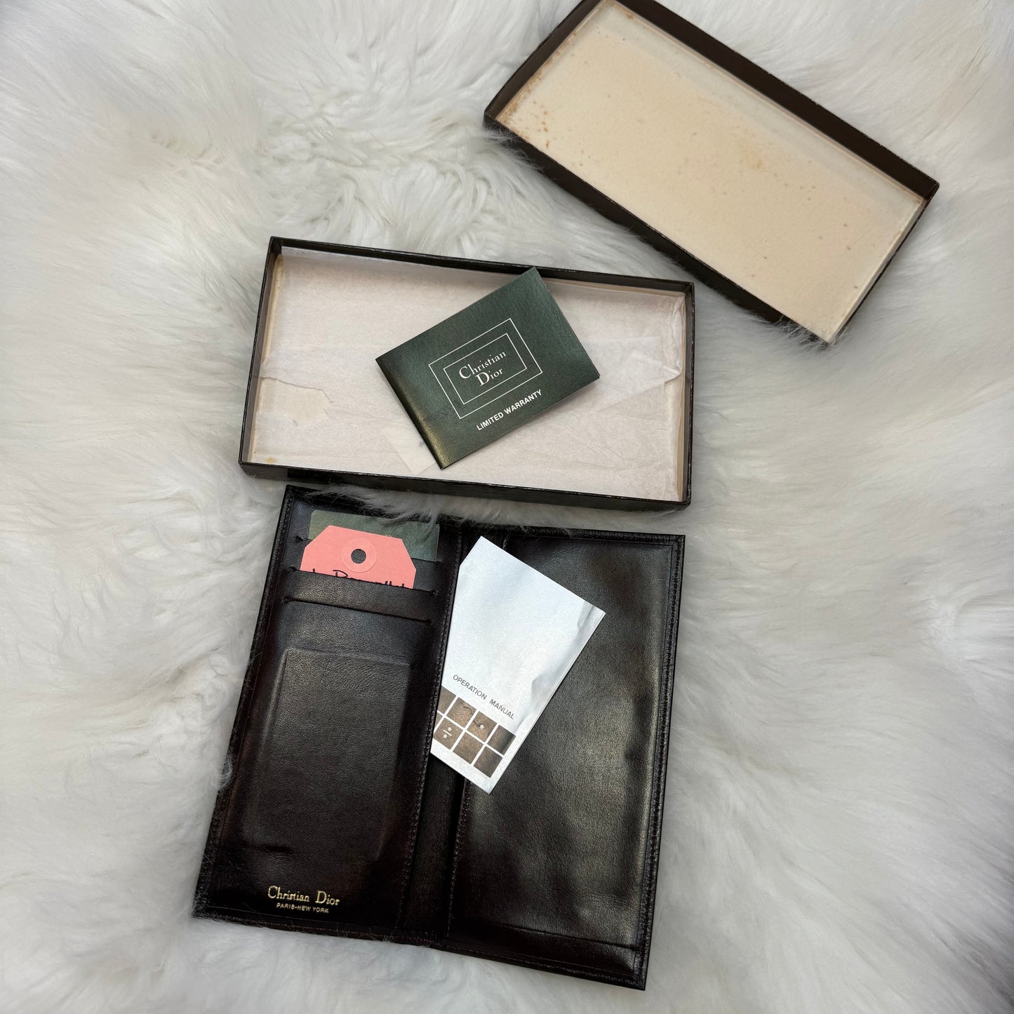 Christian Dior Vintage Authentic Leather Bifold Wallet - New
