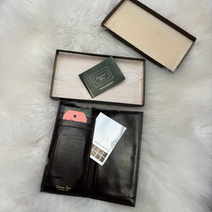 Christian Dior Vintage Authentic Leather Bifold Wallet - New
