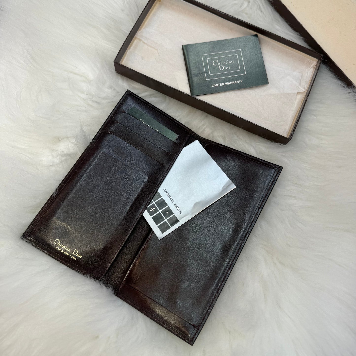 Christian Dior Vintage Authentic Leather Bifold Wallet - New