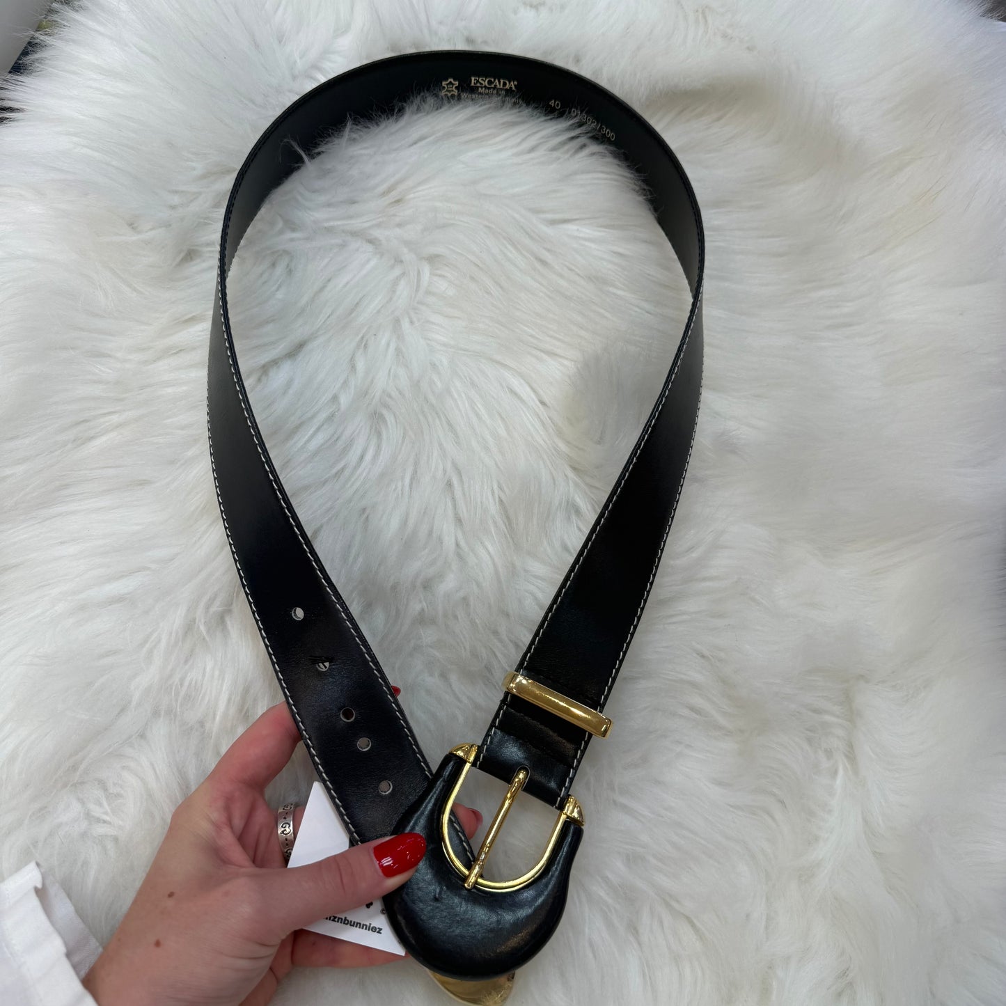 Escada Vintage Designer Leather Statement Belt