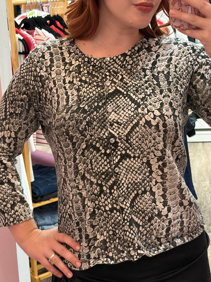 Vintage Cable & Gauge Soft Animal Print Knit Top