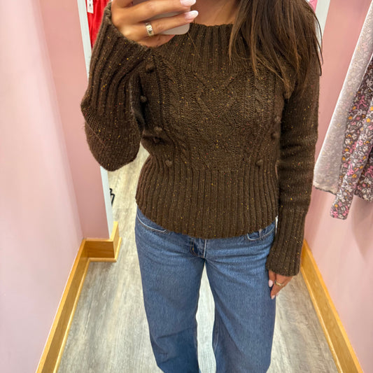 Vintage Off Shoulder Knit Sweater