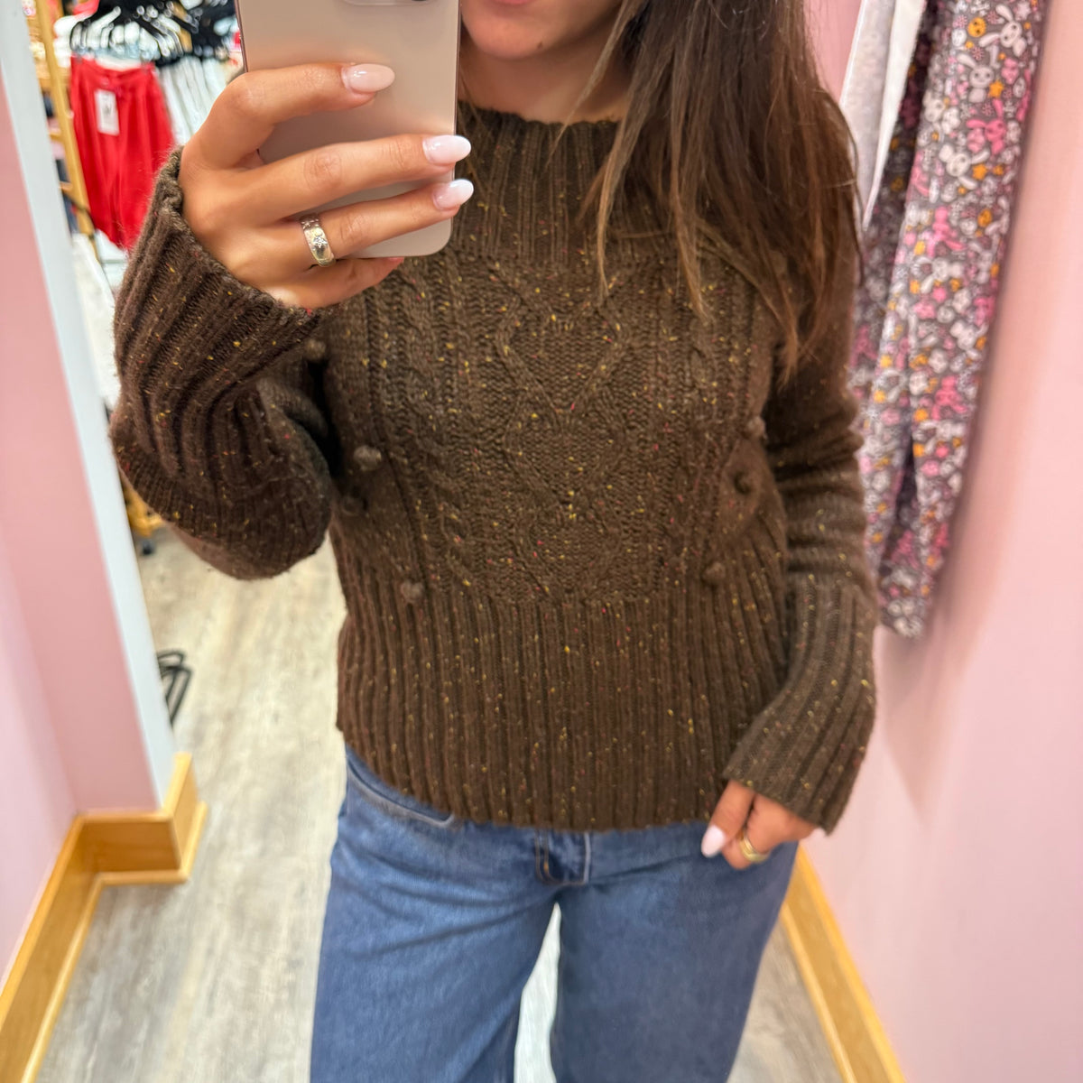 Vintage Off Shoulder Knit Sweater