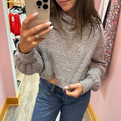 Free People Waffle Knit Crop Sweater - XS/S