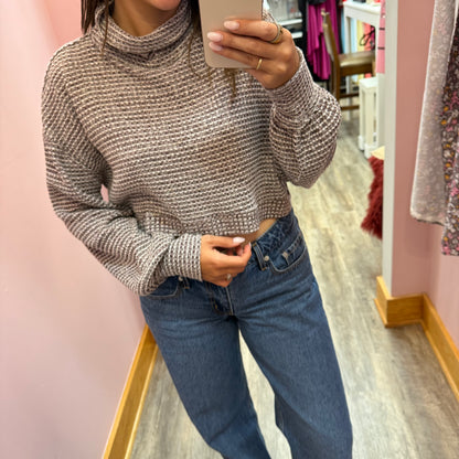 Free People Waffle Knit Crop Sweater - XS/S