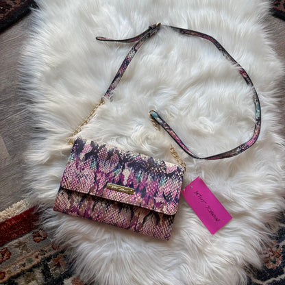 Betsey Johnson Colorful "Snakeskin" Print Handbag - New