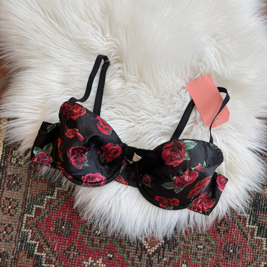 Vintage 1990s Red Rose Bra - 36C
