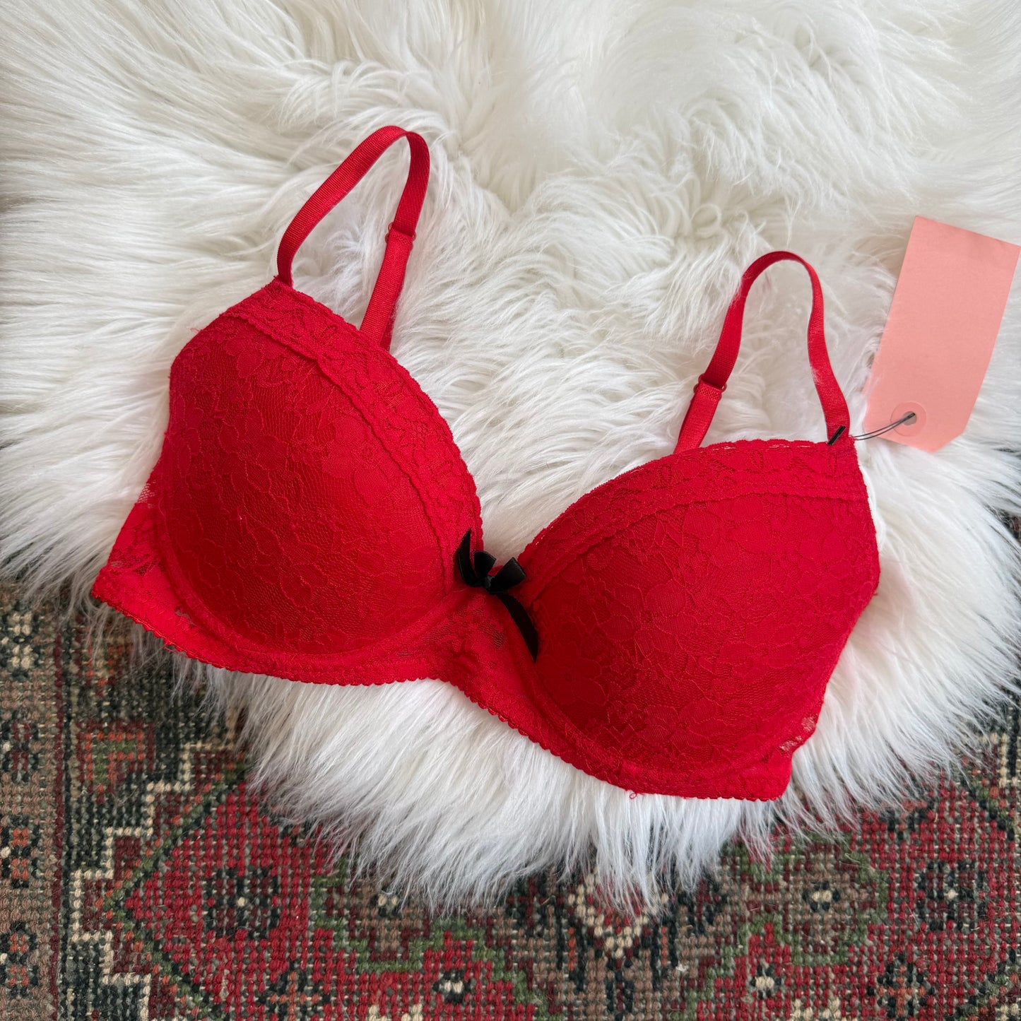Vintage Y2K Red Bra - 34D