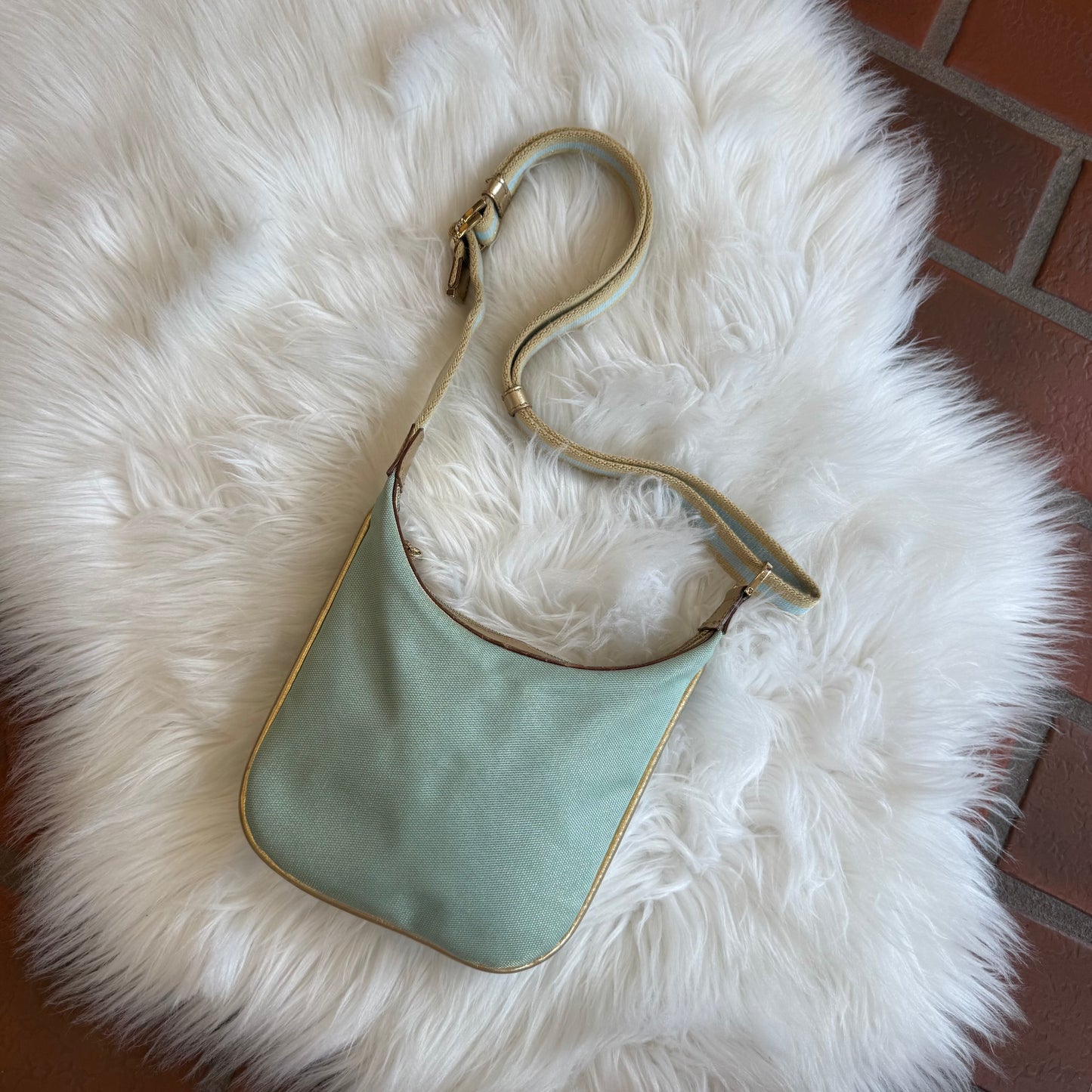 Authentic Gucci Vintage Pastel Blue Shimmer Mini Shoulder Bag