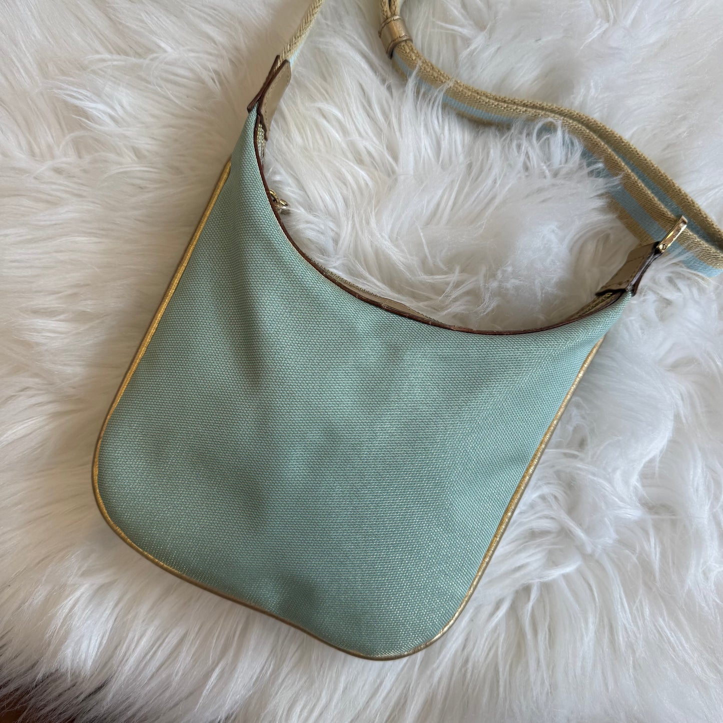 Authentic Gucci Vintage Pastel Blue Shimmer Mini Shoulder Bag