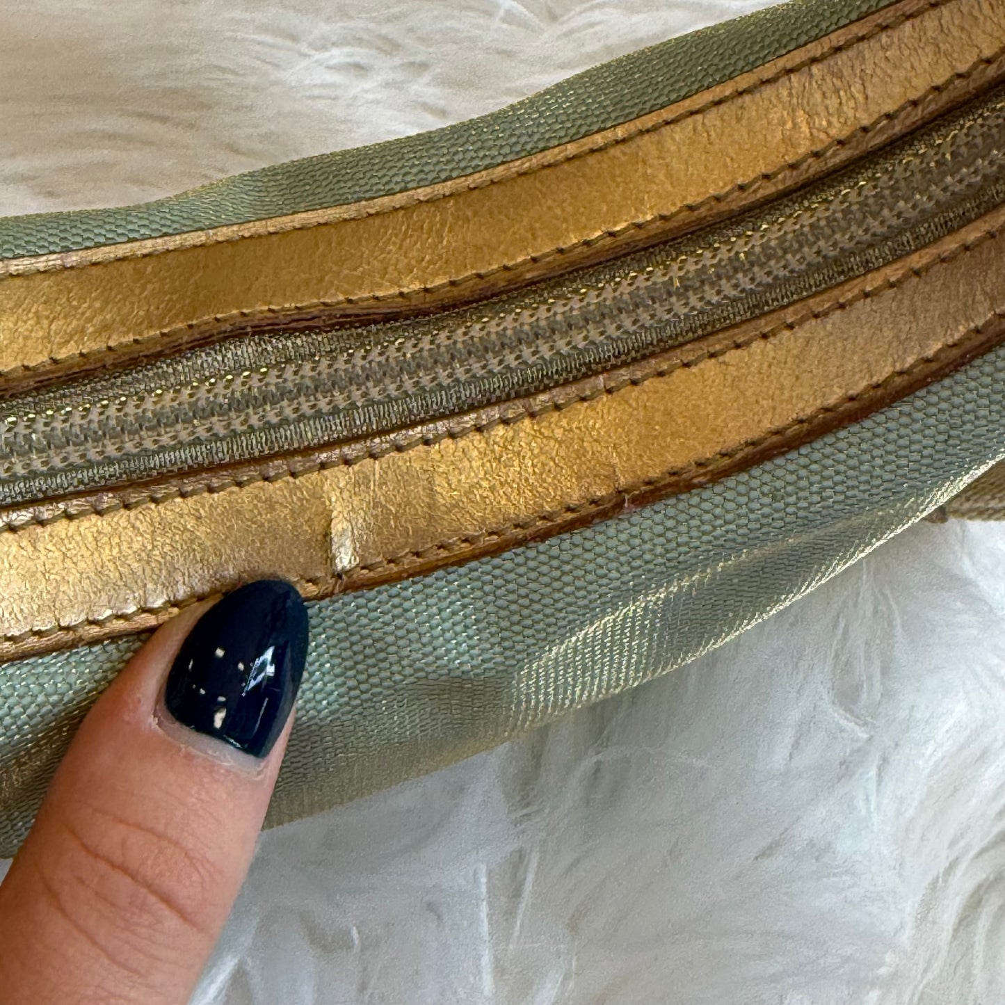 Authentic Gucci Vintage Pastel Blue Shimmer Mini Shoulder Bag