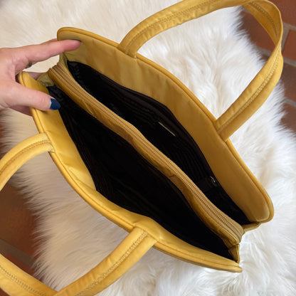 Authentic Prada Vintage Butter Yellow Tessuto Nylon Tote Bag