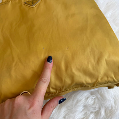 Authentic Prada Vintage Butter Yellow Tessuto Nylon Tote Bag
