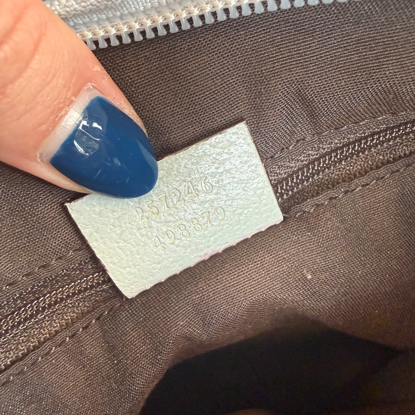 Authentic Gucci Vintage Pastel Blue Monogram Crossbody Bag