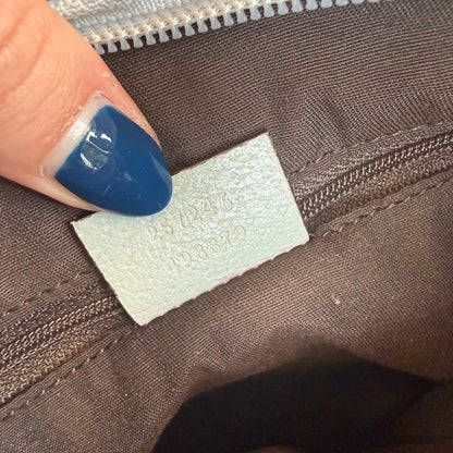 Authentic Gucci Vintage Pastel Blue Monogram Crossbody Bag