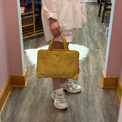 Authentic Prada Vintage Butter Yellow Tessuto Nylon Tote Bag