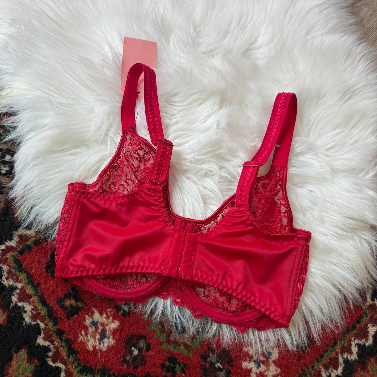 Empreinte Designer Red Lace Bra - 30DDD (30F)