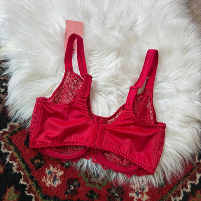 Empreinte Designer Red Lace Bra - 30DDD (30F)