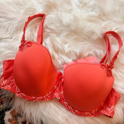 Simone Perele Designer Orange Lace Bra - 34D