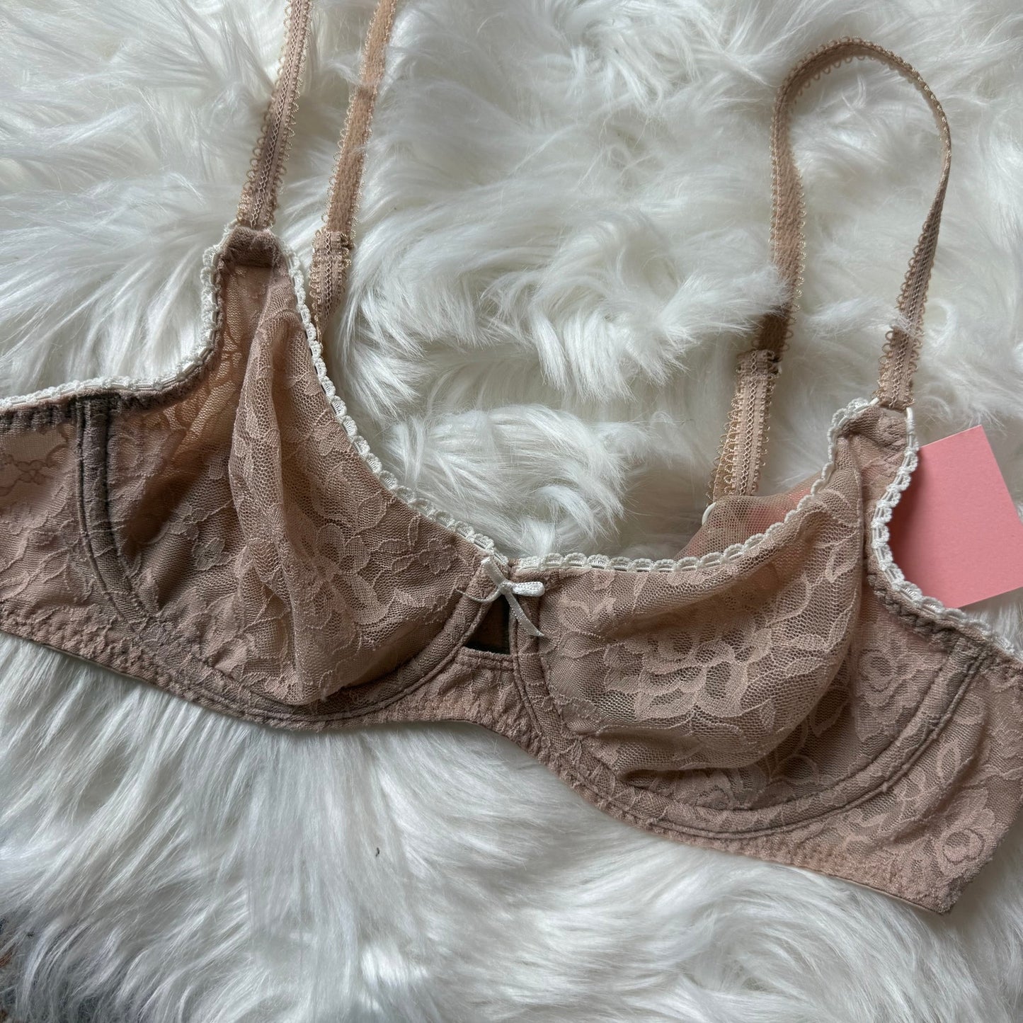 B. tempt'd Beige Lace Bra - 34B