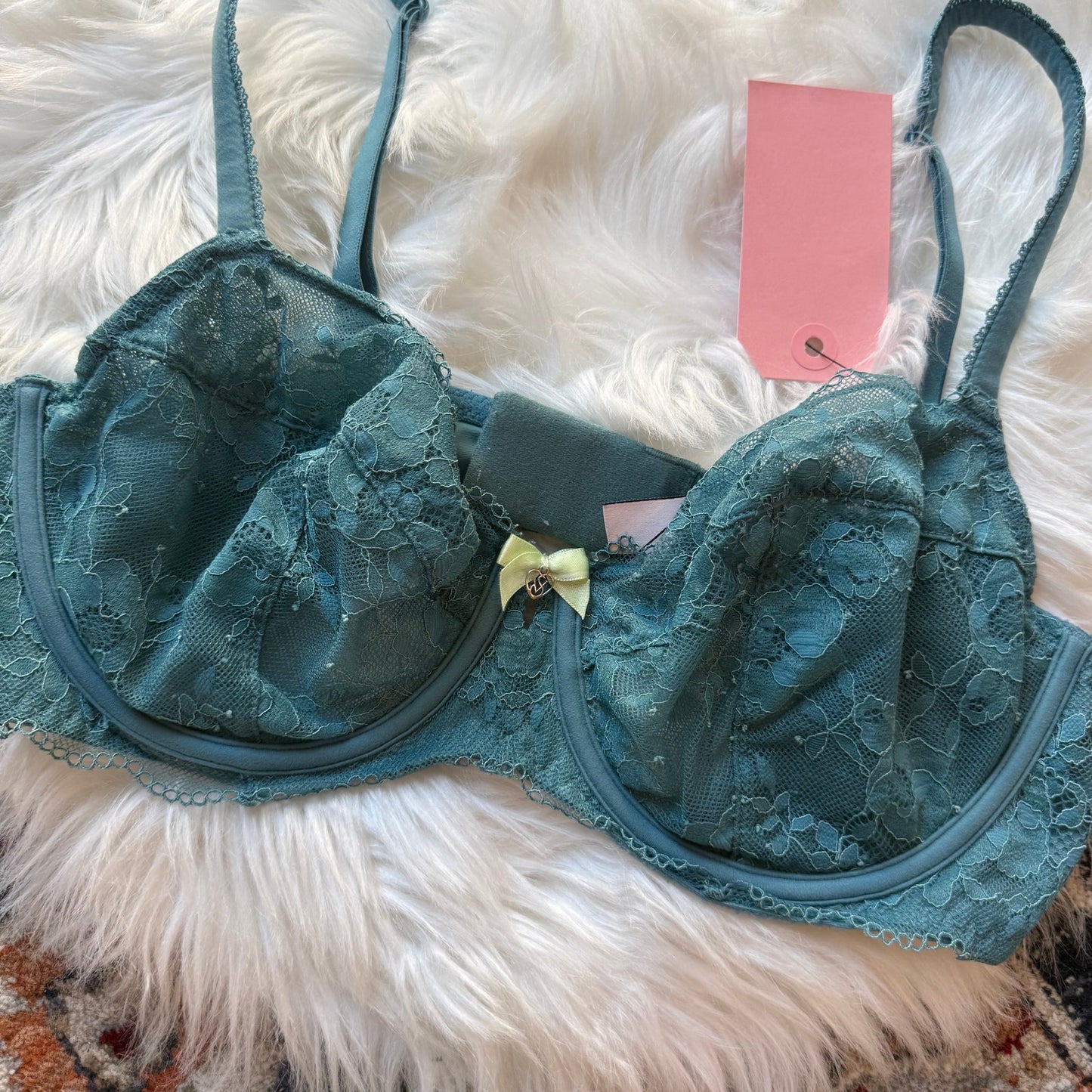 Victoria's Secret Body by Victoria "Unlined Demi" Blue Lace Bra - 36D