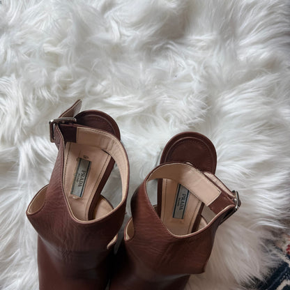 Prada Authentic Leather Sandal Heels - best for size 8.5/9