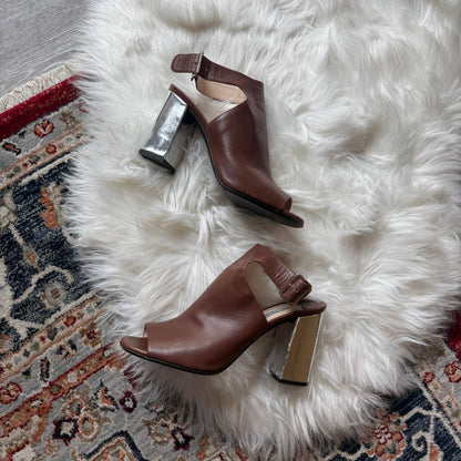 Prada Authentic Leather Sandal Heels - best for size 8.5/9