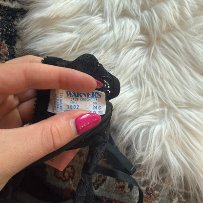 Warners Vintage Black Lace Bra - 34C